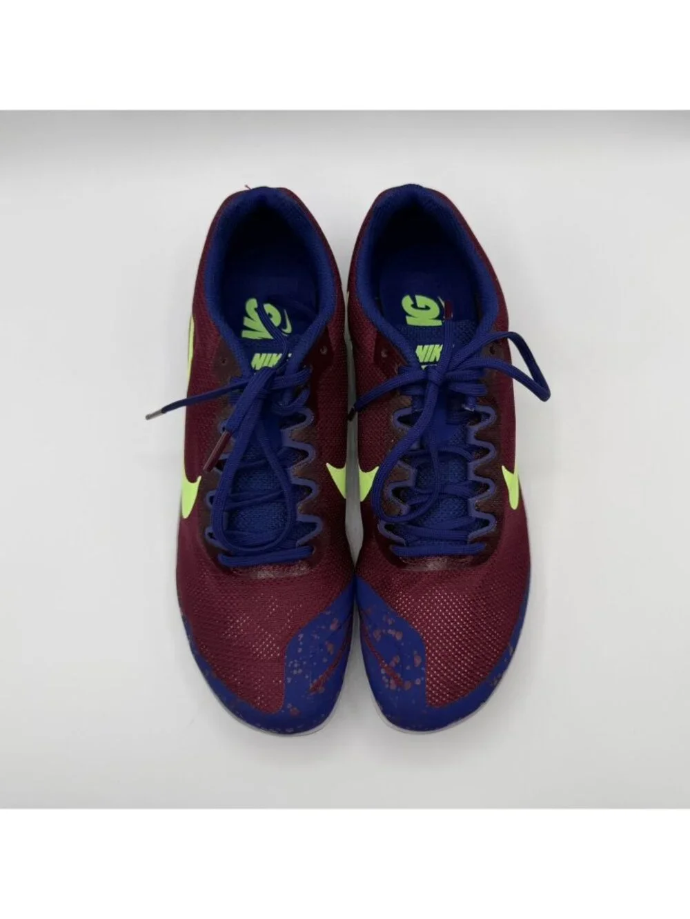 Nike Zoom Rival D10 Bordeaux Lime Blast Unisex Track Shoes Men's 10.5/Women 9